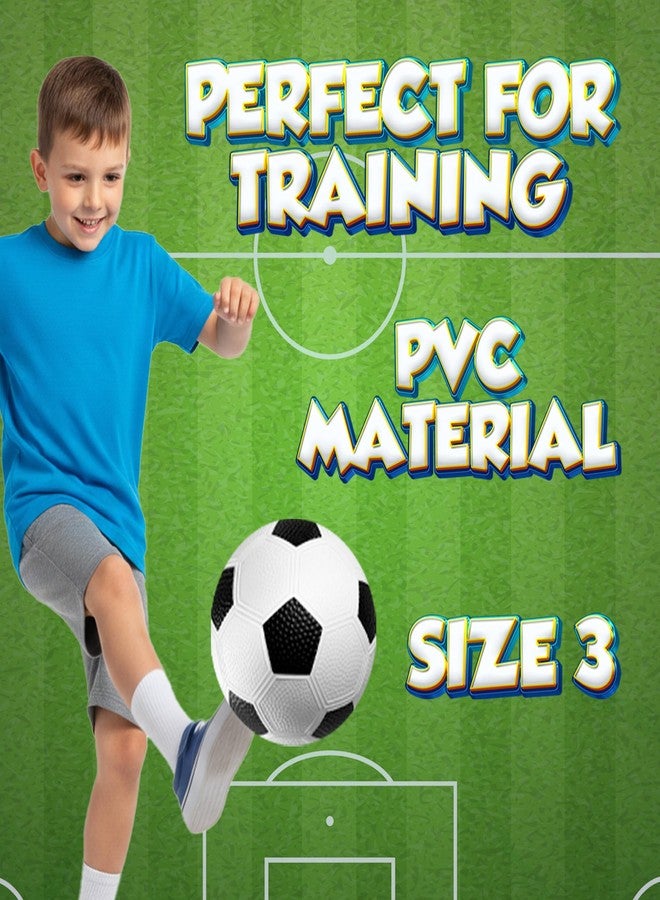PlayBolt Size 3 Soccer Balls for Toddlers & Kids (4 Pack) - PVC Youth Soccer Balls - Small Beginner Sports & Practice Playground Balls for Backyard, Recess, School, Indoor or Outdoor with Pump - Image 3