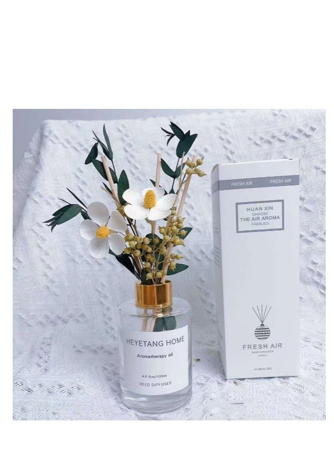 Generic - Flower Reed Diffuser Set Scent Diffuser With Sticks Home Fragrance Flower Diffuser For Home Office Bathroom Shelf Decor Gardenia Scent 120ml - Image 1