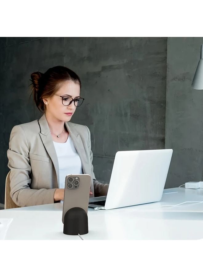 2025 Upgraded Fast Charging Station Black USB C Charger with LED Display and Silicone Base - Image 3