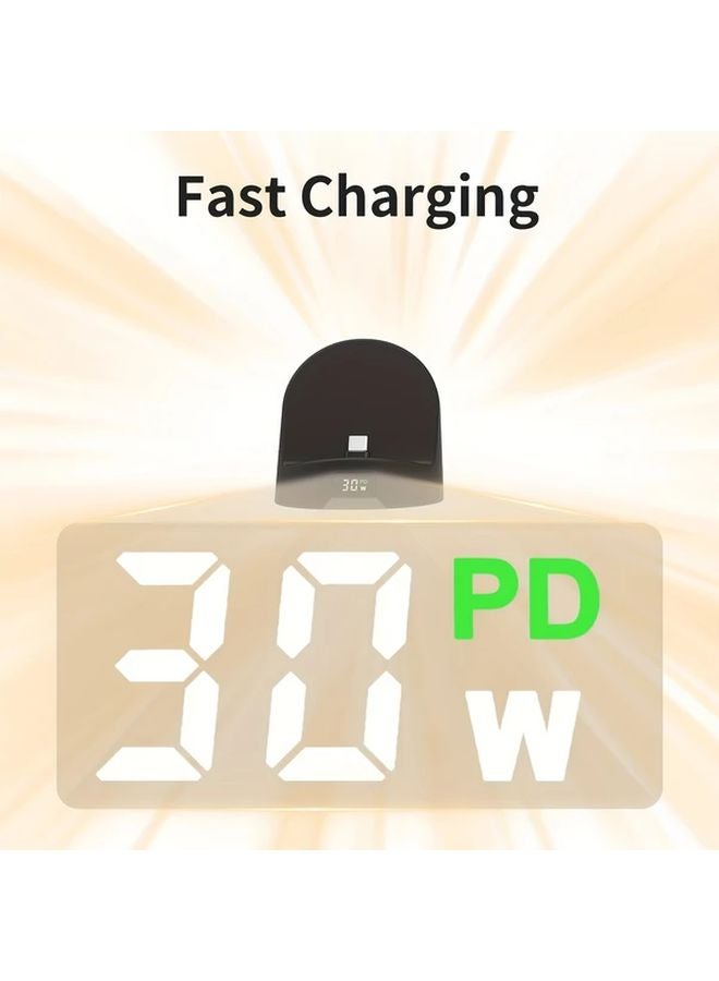 2025 Upgraded Fast Charging Station Black USB C Charger with LED Display and Silicone Base - Image 5