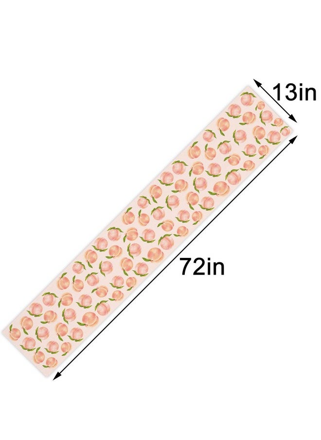 Jiudungs Linen Pastel Pink Watercolor Peach Table Runner 72 Inches Long Peach Tablecloth One Sweet Peach Birthday Party Baby Shower Decorations And Supplies  - Image 3