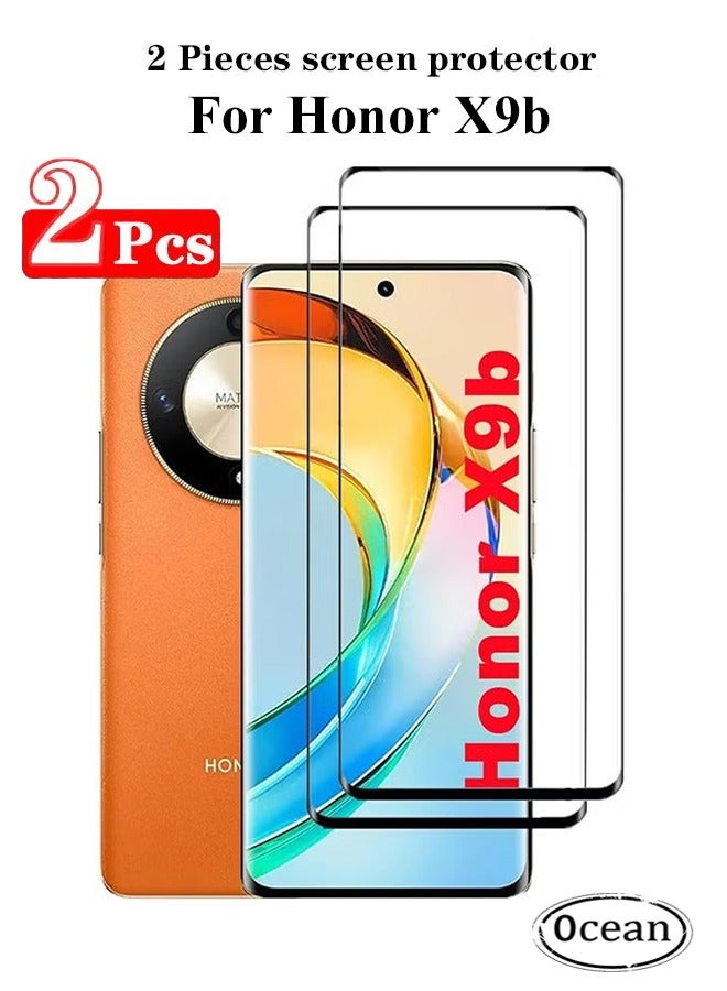 أوشن هونور x9b فيلم حامي الشاشة 2 قطعة ، 9H صلابة تشديد الزجاج ، 3D منحني قناع - Image 1