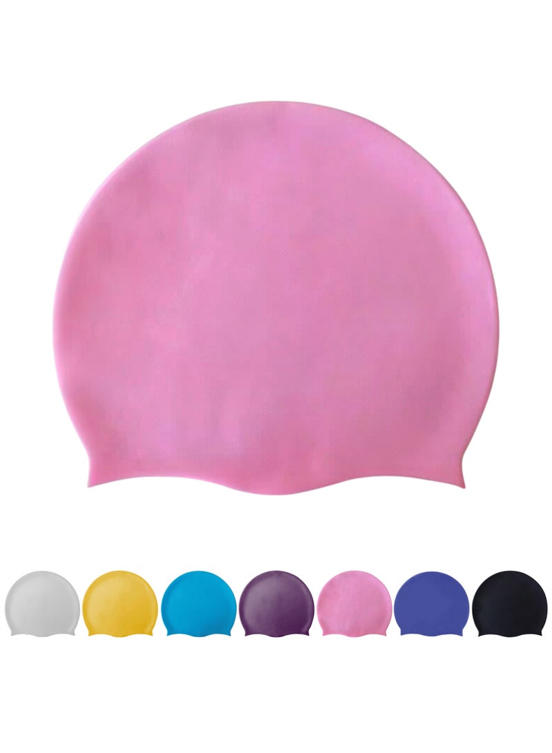 هايست قبعة سباحة سيليكون وردية للجنسين - مقاومة للماء، مرنة، مثالية للشعر الطويل - Image 1