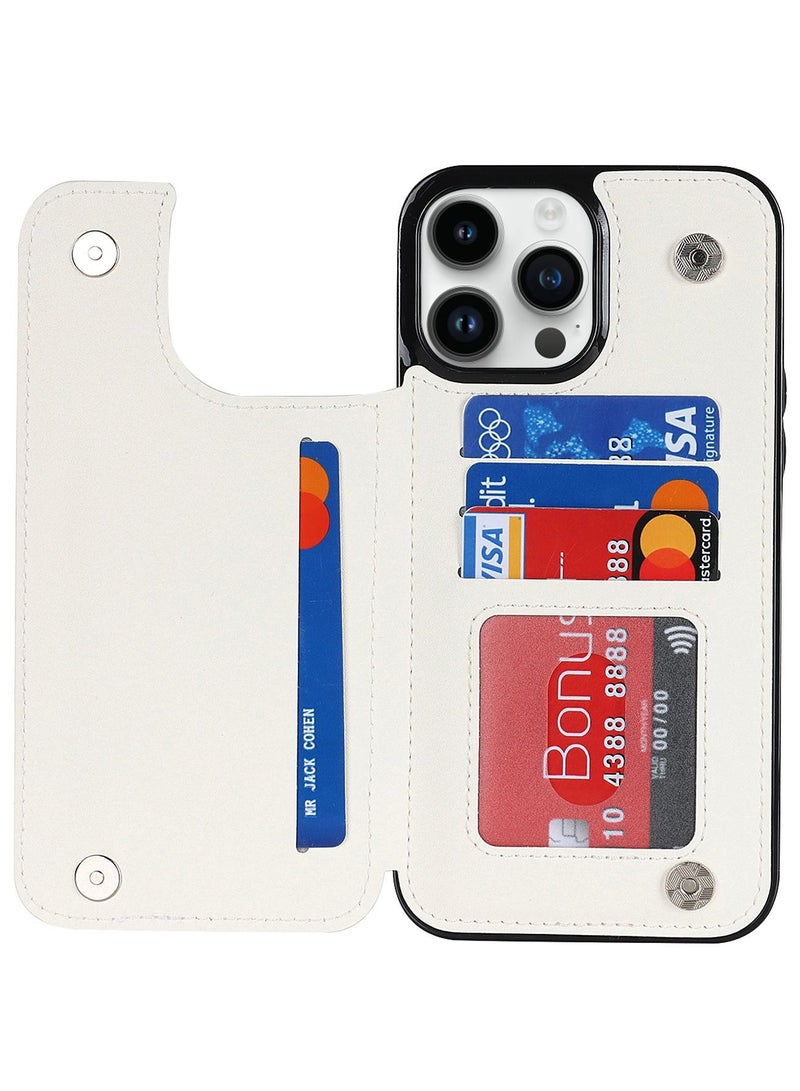 Suteni Back Cover Leather Card Slots Magnetic Back Phone Case for iPhone - Image 3