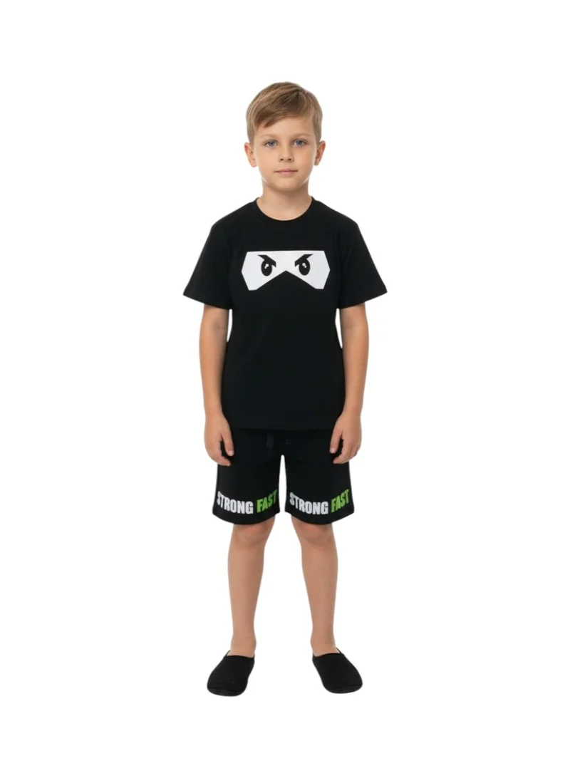 بيداني Bidani - Boys' Ninja Eyes T-Shirt & Shorts Set