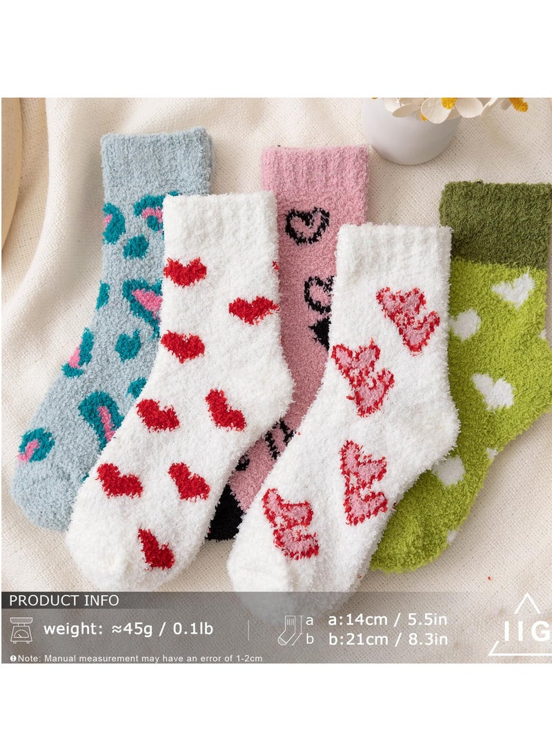 SYOSI Non-shedding Womens Super Soft Fuzzy Socks Winter Colorful Home Slipper Socks Cute Fluffy Sleeping Gift - Image 1