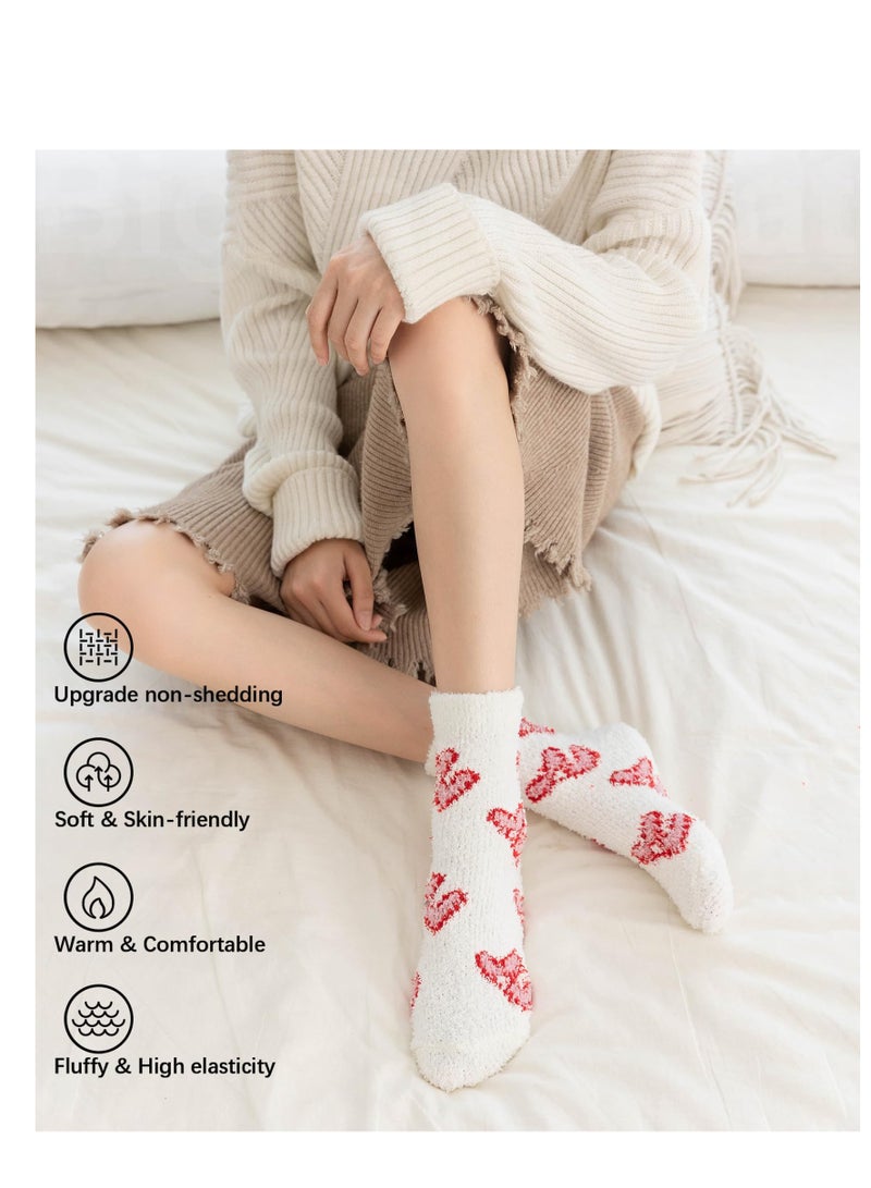 SYOSI Non-shedding Womens Super Soft Fuzzy Socks Winter Colorful Home Slipper Socks Cute Fluffy Sleeping Gift - Image 5