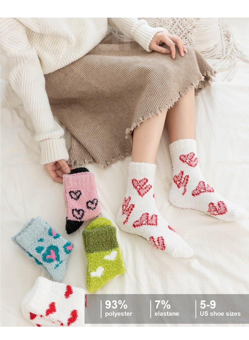 SYOSI Non-shedding Womens Super Soft Fuzzy Socks Winter Colorful Home Slipper Socks Cute Fluffy Sleeping Gift - Image 2