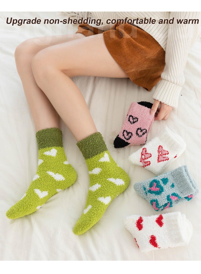 SYOSI Non-shedding Womens Super Soft Fuzzy Socks Winter Colorful Home Slipper Socks Cute Fluffy Sleeping Gift - Image 3