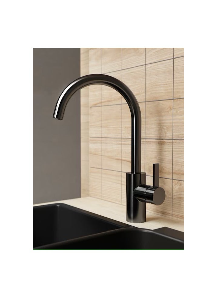Generic Brass Kitchen Mixer (Long Neck Nickel Mixer (Wash, Kitchen And Ml))  - Image 1