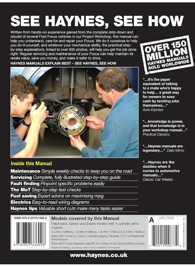 Ford Focus Petrol (05 - 11) 54 to 61 Haynes Repair Manual  - Image 1