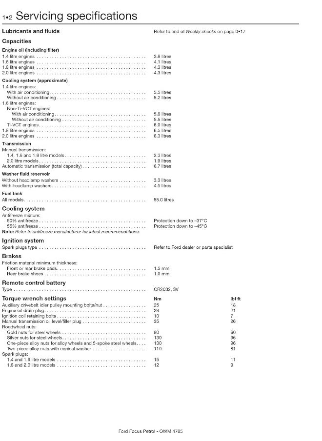 Ford Focus Petrol (05 - 11) 54 to 61 Haynes Repair Manual  - Image 5