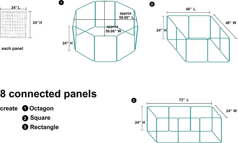 KittuPet Foldable Metal Pet Dog Exercise Fence Pen with Gate - 24 Inches, Extra Small - Image 4
