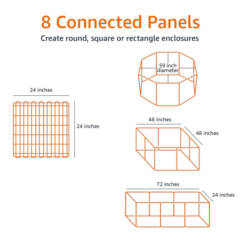 KittuPet Foldable Metal Pet Dog Exercise Fence Pen with Gate - 24 Inches, Extra Small - Image 3