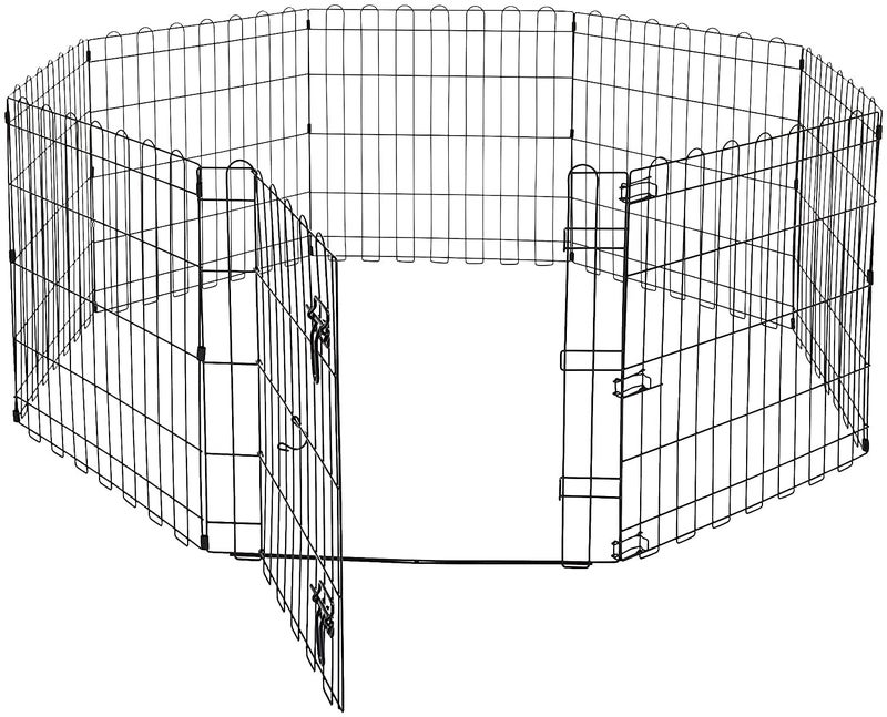 KittuPet Foldable Metal Pet Dog Exercise Fence Pen with Gate - 24 Inches, Extra Small - Image 1