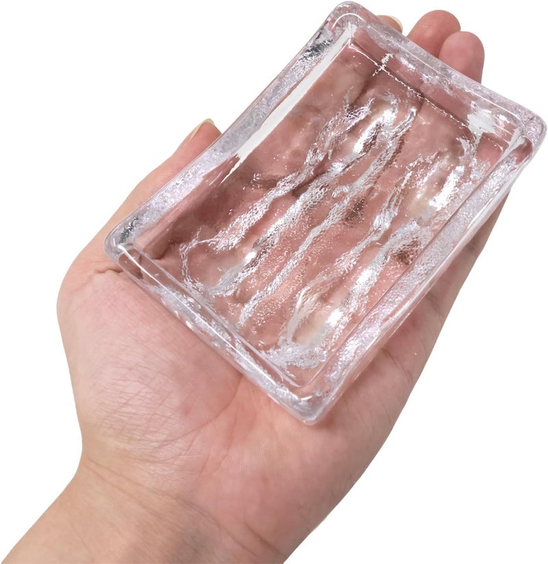 yueton 1 Pack Glass Sauce Dishes Seasoning Dish Creative Icebergs Shape Sauce Dish Sauce Dipping Plate Appetizer Tray Clear Sauce Holder Sushi Holder Soy Sauce Dish - Image 3