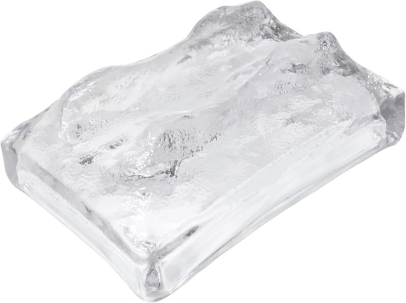 yueton 1 Pack Glass Sauce Dishes Seasoning Dish Creative Icebergs Shape Sauce Dish Sauce Dipping Plate Appetizer Tray Clear Sauce Holder Sushi Holder Soy Sauce Dish - Image 4