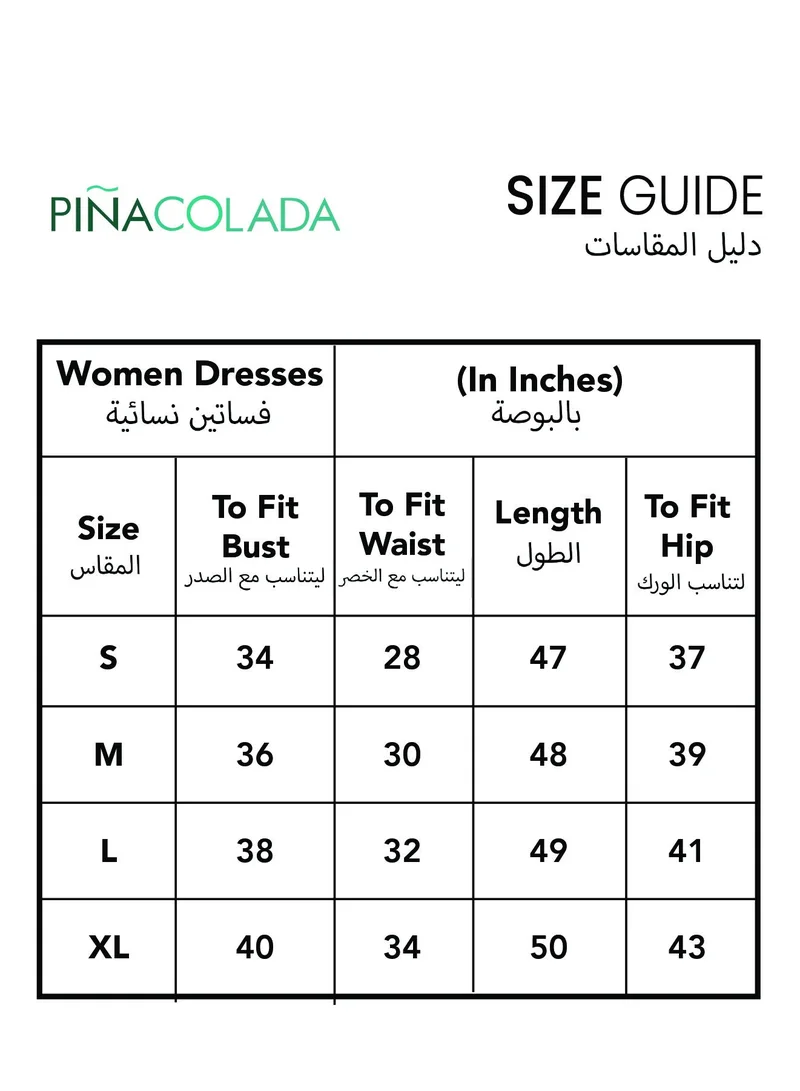 Pinacolada  Women's Misty Blue Ruche-Ruffle A-Line Dress for Women | Best Price UAE