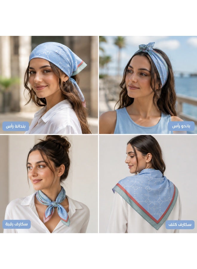 منديل، وشاح رأس متعدد الاستخدامات، غطاء للرقبة، غطاء للوجه، منديل، للجنسين، أزرق سماوي - Image 4
