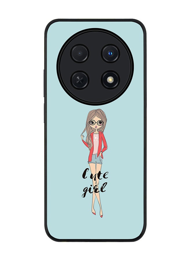 Rugged Black edge case for Huawei nova 12i 4G, Slim fit Soft Case Flexible Rubber Edges Anti Drop TPU Gel Thin Cover -  Dreamer Cute Girl