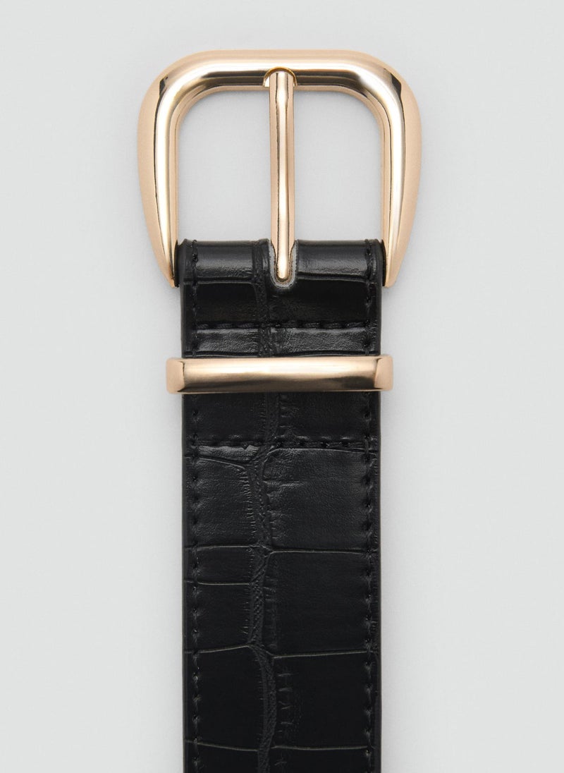 MANGO Crocodile-Effect Belt  - Image 4