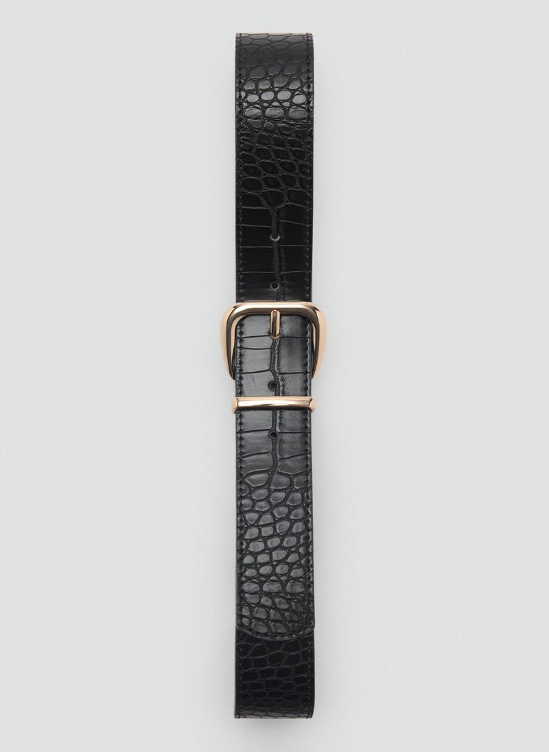 MANGO Crocodile-Effect Belt  - Image 2