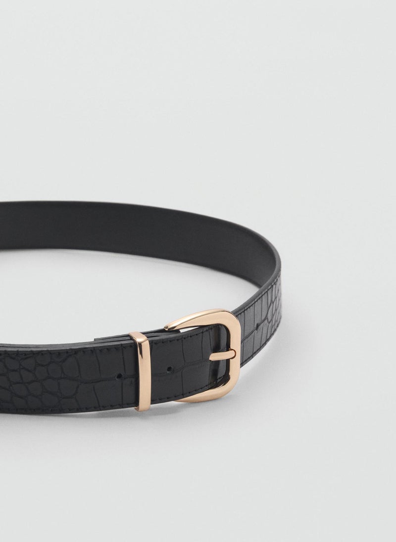 MANGO Crocodile-Effect Belt  - Image 3