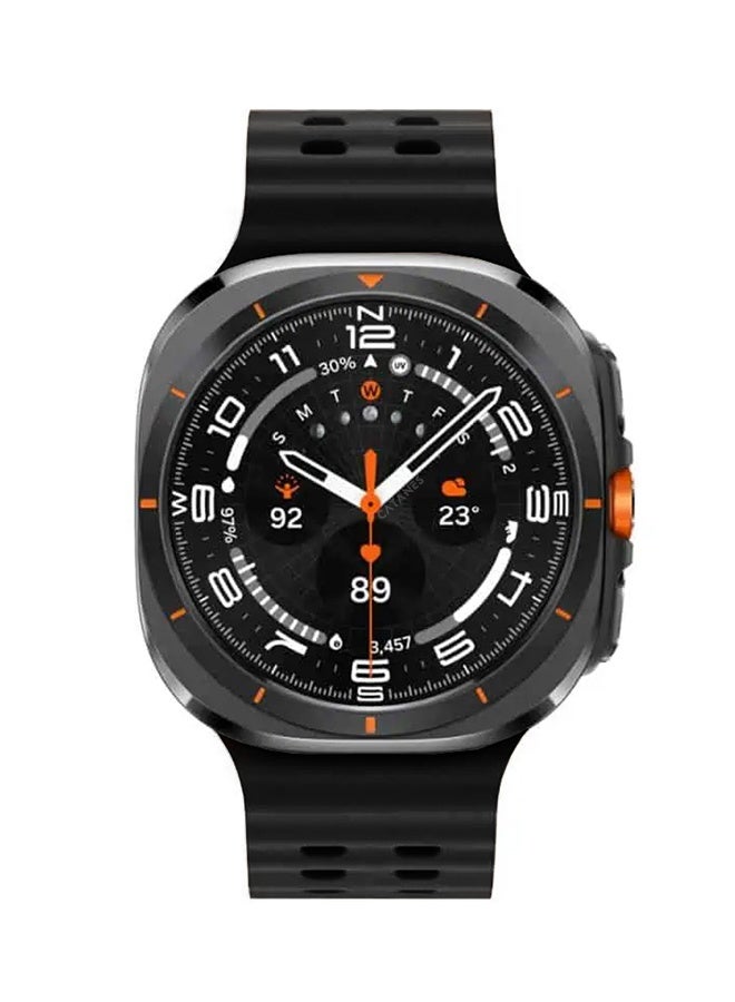 CATANES Strap Silicone Replacement for Samsung Galaxy Watch 8 Ultra Band 47mm, Rugged Soft Ocean Silicone Sport Accessory Fit for Samsung Galaxy Watch Ultra Band Dual Row Hole - Black - Image 4