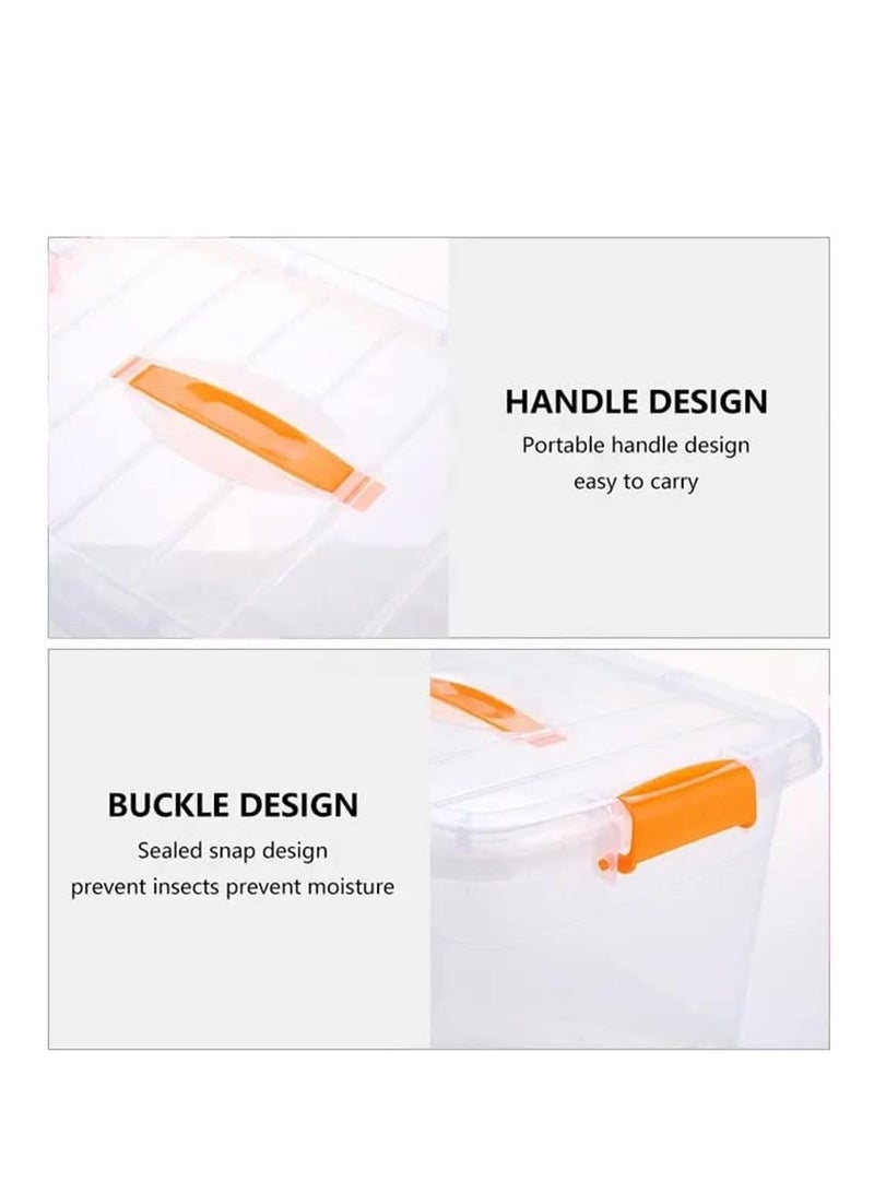 Premify 4pcs Plastic Storage Boxes 5 L Clear Stackable Containers With Lockable Lids Transparent Box for Storing Toys, Shoes, Kitchen Items, Snacks, Tools, Medicine - Image 5