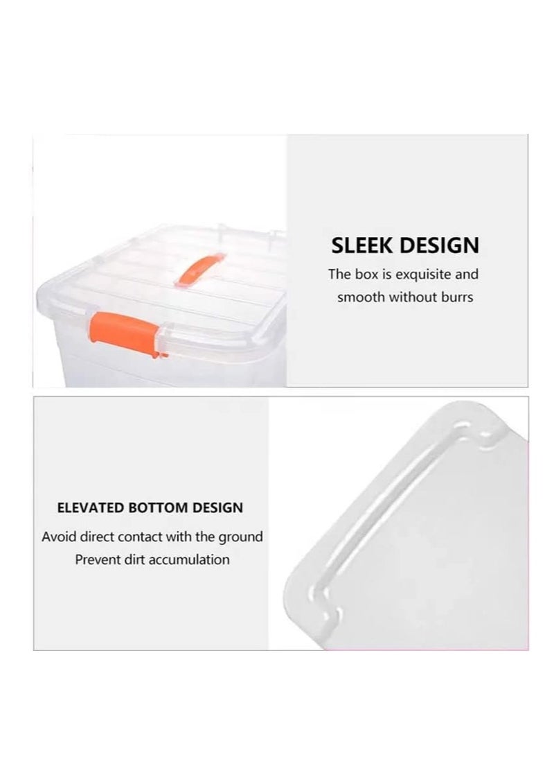 Premify 4pcs Plastic Storage Boxes 5 L Clear Stackable Containers With Lockable Lids Transparent Box for Storing Toys, Shoes, Kitchen Items, Snacks, Tools, Medicine - Image 4