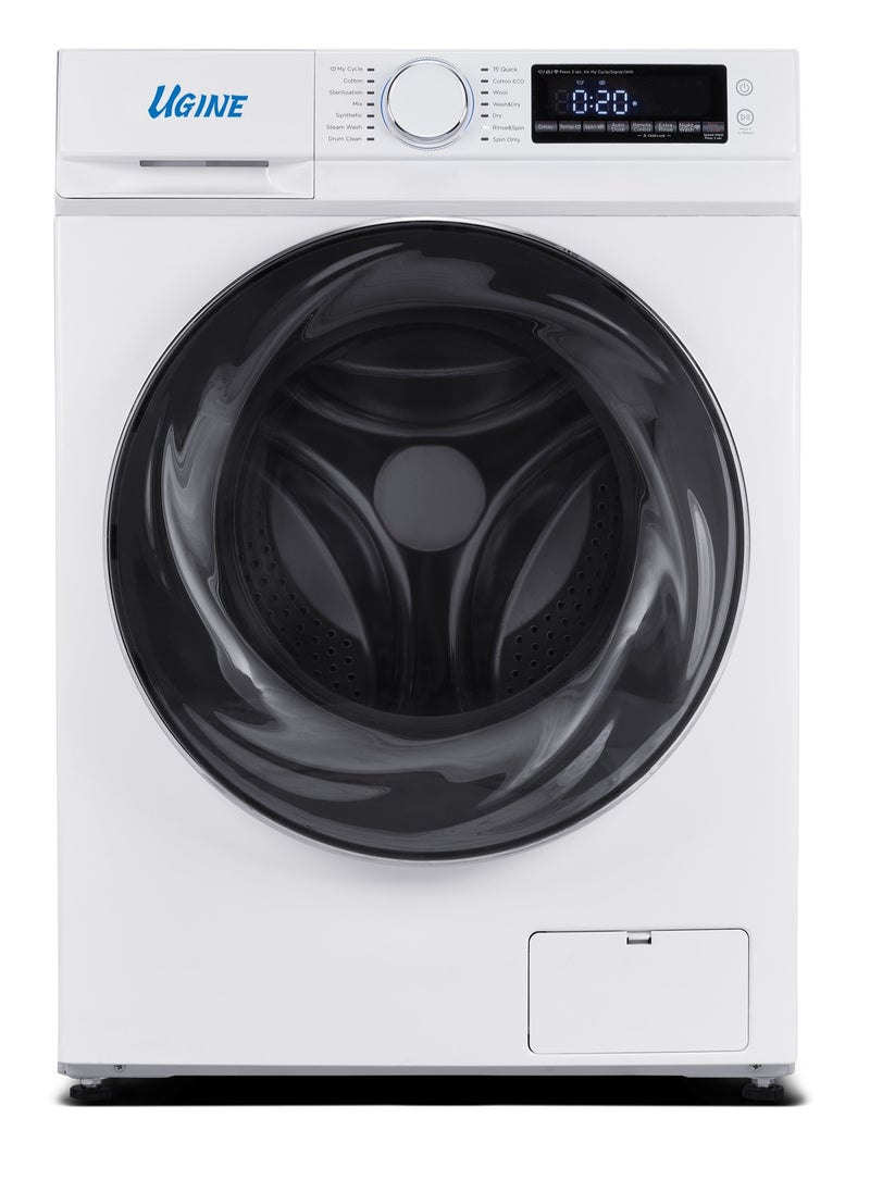 UGINE Ugine Front Load Washing Machine 13kg, WiFi, 100% Thermal Drying, Inverter, 23% Energy Saving, 11% Less Noise, White, UWMFLC13W  - Image 1