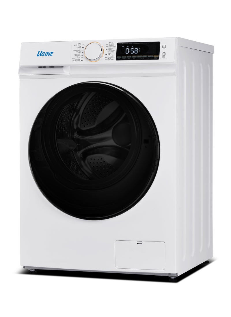 UGINE Ugine Front Load Washing Machine 13kg, WiFi, 100% Thermal Drying, Inverter, 23% Energy Saving, 11% Less Noise, White, UWMFLC13W  - Image 2