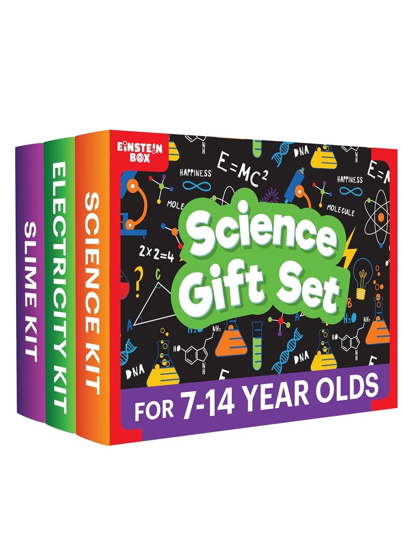 Einstein Box Einstein Box 3-in-1 Science Gift Set of Science Kit, Electricity Kit & Slime Kit 5,6,7,8,9,10, 12 | Learning and Educational Toys for Boys & Girls  - Image 1
