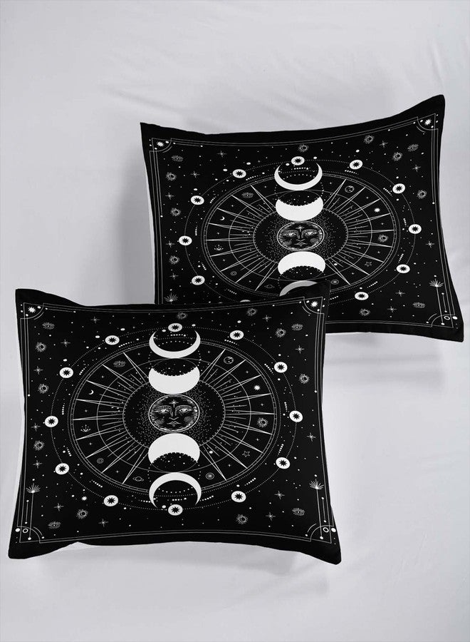 AILONEN Sun and Moon Fitted Sheet, Bohemian Sun Moon Bed Sheets Twin Size,Galaxy Astrology Sheet Set for Kids Girls Boys,Bedding Decor Set,1 Fitted Sheet and 2 Pillow Case,3 Piece - Image 5