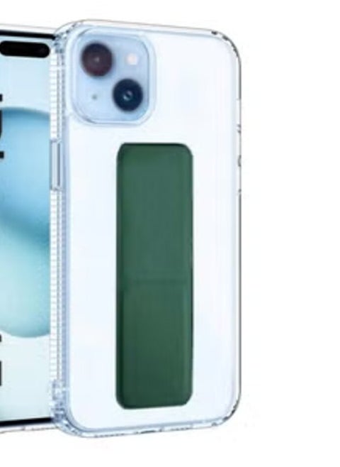 iPhone 14 Plus Protective Case with Built-in Magnetic Grip Clear/Green