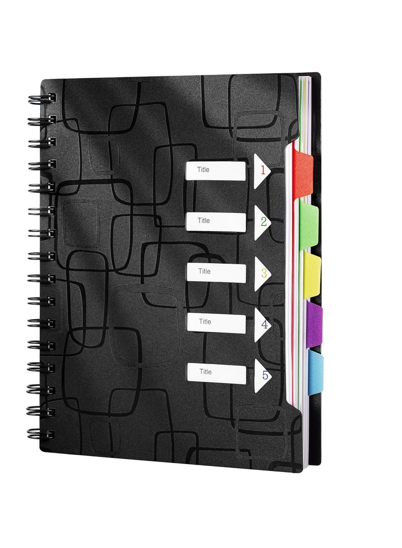 Spiral Notebook for Work, 5 Subject Notebook, Notebooks for School with Dividers Tabs, 6.2 x 8.3 - Image 1