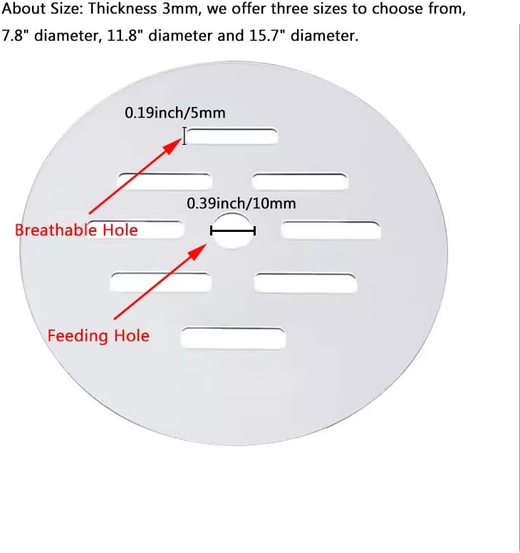 Primst Acrylic Aquarium AntiJumping Lid Cover with Hole Round Acrylic Plate Fish Tank Cover to Profect Fish Reptiles Turtles from Jumping Out Protect Cat Thick 3mm ADiameter 78inch - Image 3