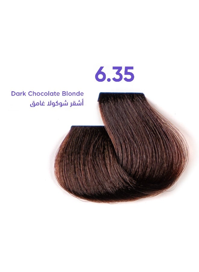 1B Hair Color Cream #6.35 Dark Chocolate Blonde – Permanent Warm Blonde Hair Dye with Tress Tones Tyrosine Complex | 100ml | Golden-Mahogany Tone | Long-Lasting Rich Color for Medium to Dark Blonde Hair - Image 1