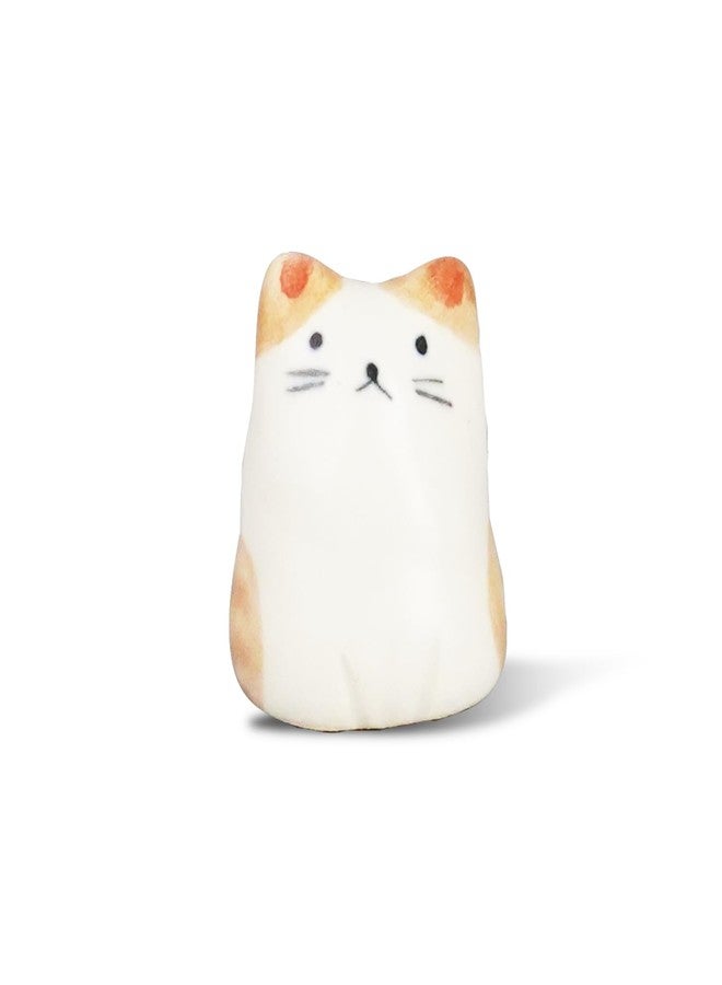 COTONOHA Charming Animal Series Ceramic Incense Holder, Japanese Pottery, Perfect for Relaxation and Concentration, Made in Japan (Small Flower Cat) - Image 5