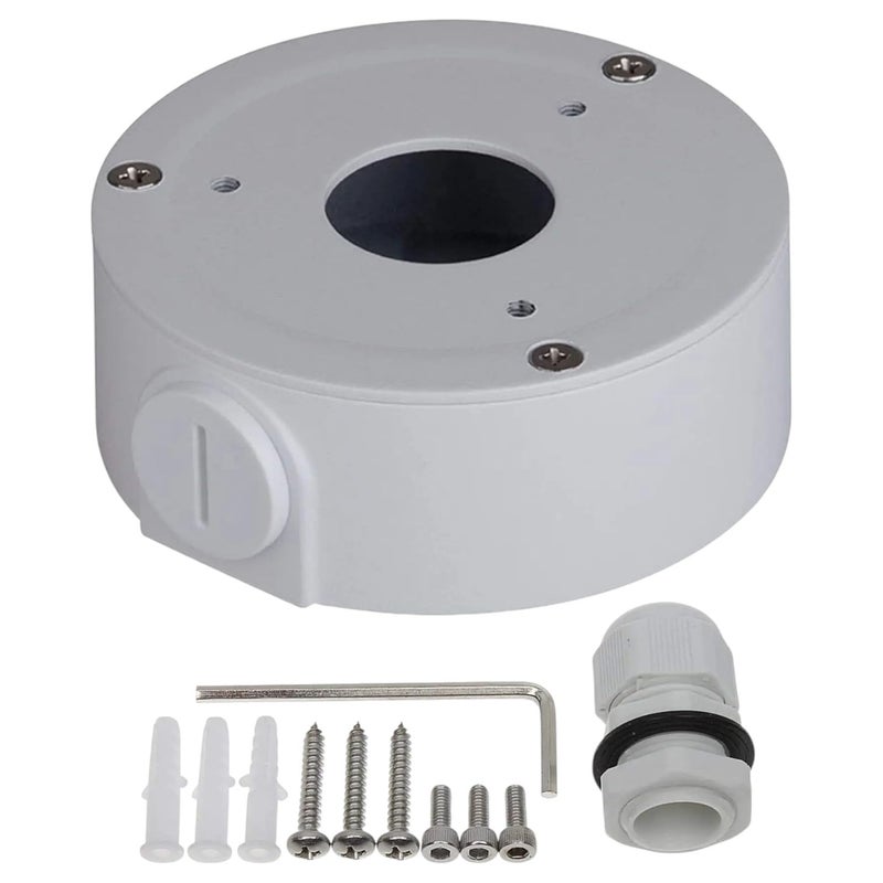 MAXXION Waterproof Security Camera Mount – Durable ABS Junction Box for Bullet & Dome Cameras.Conceals Cables and installs Easily for Outdoor CCTV. (Heavy Plastic Small Round Camera Box) - Image 5