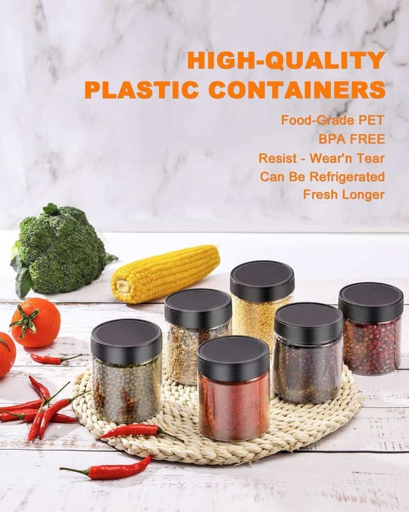 RAINBOWTIE Plastic Food Storage Box Jars With Lids Slime Containers 8oz-30 Pack-Leakproof Round Plastic Containers for Kitchen Pantry-Ideal For Home Storage-With 30 Chalkboard Stickers - Image 3