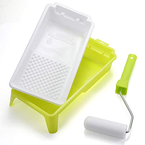 KUPOO Foam Paint Roller Tray Set,4-Inch Mini Roller Cover Refills with Frame, Paint Tray, Liners, High-Density Foam Small Roller Naps, Bathtub Refinishing Sponge Roller Kit(15Pcs) - Image 3