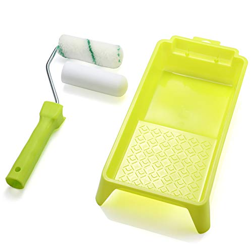 KUPOO Foam Paint Roller Tray Set,4-Inch Mini Roller Cover Refills with Frame, Paint Tray, Liners, High-Density Foam Small Roller Naps, Bathtub Refinishing Sponge Roller Kit(15Pcs) - Image 4