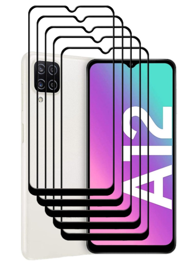 ACLIX 5 Pieces Antistatic ESD Dustproof Premium Quality High Definition Tempered Glass Screen Protector Designed For Samsung Galaxy A12 - Image 1