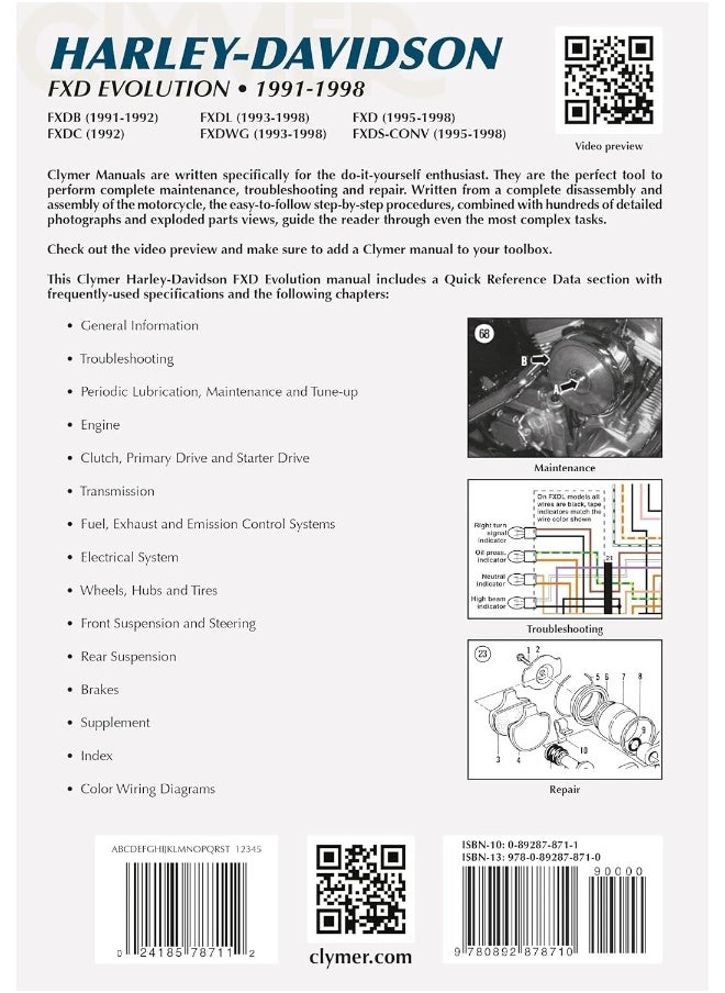 Harley-Davidson FXD Evolution Motorcycle (1991-1998) Clymer Repair Manual  - Image 2