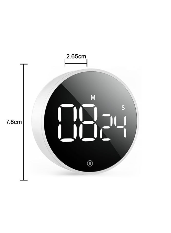 Fasola Digital Kitchen Timer: Large LED Timer with Magnetic Countdown Timer with 3-Level Volume and Strong Magnet, Easy to Use for Elderly Kids(White) - Image 2