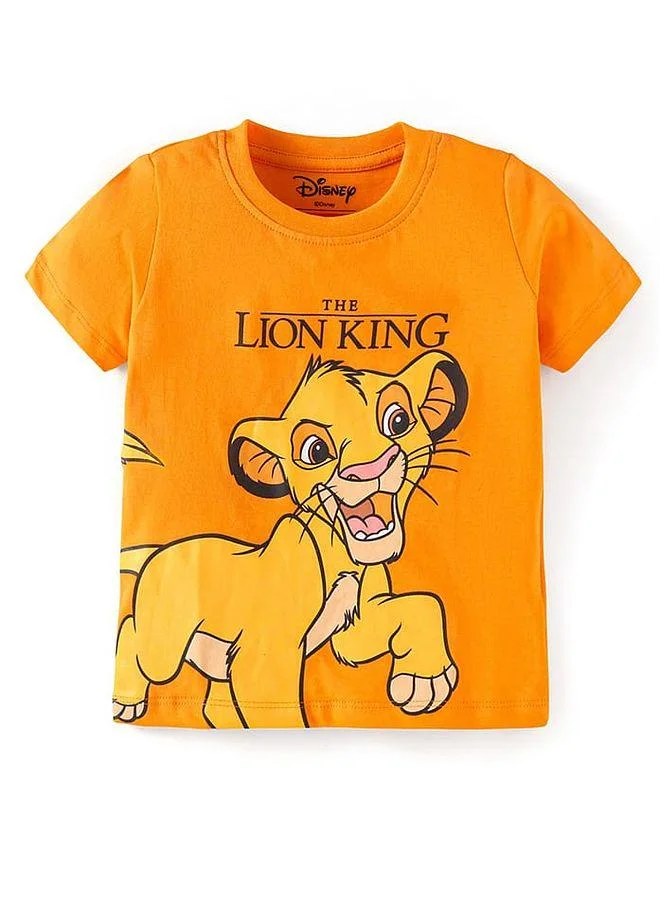 Babyhug Disney Babyhug Disney Single Jersey Knit Half Sleeves T-Shirts with Lion KIngs Graphics Pack of 3 - Red Yellow and Green