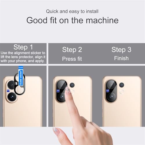FabeKee Camera Lens Protector Compatible With Vivo V60 5G 9H Tempered Glass, Anti-Scratch, HD Clear, Easy Installation, Ultra-Thin Camera Lens Protection - Image 4