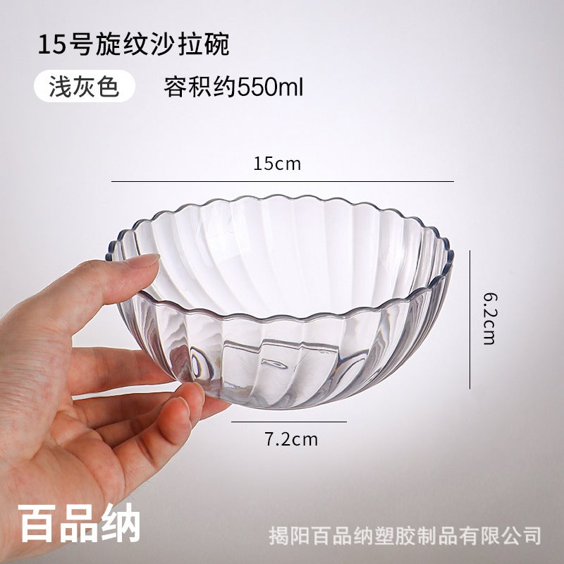 Acrylic Salad Bowl Color Vegetables Large High Temperature Plastic Pc Tea Fruit Basin Restaurant Wash Washing Gu El - Image 1