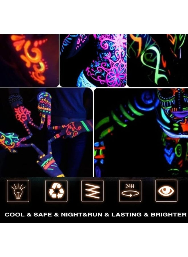 6 Pcs Glow in Dark Face Body Paint, Washable Neon Face Body Paint, Neon Body Makeup Glow in the Dark Party Supplies, Black Light Face Makeup for Party Cosplay Masquerade - Image 4